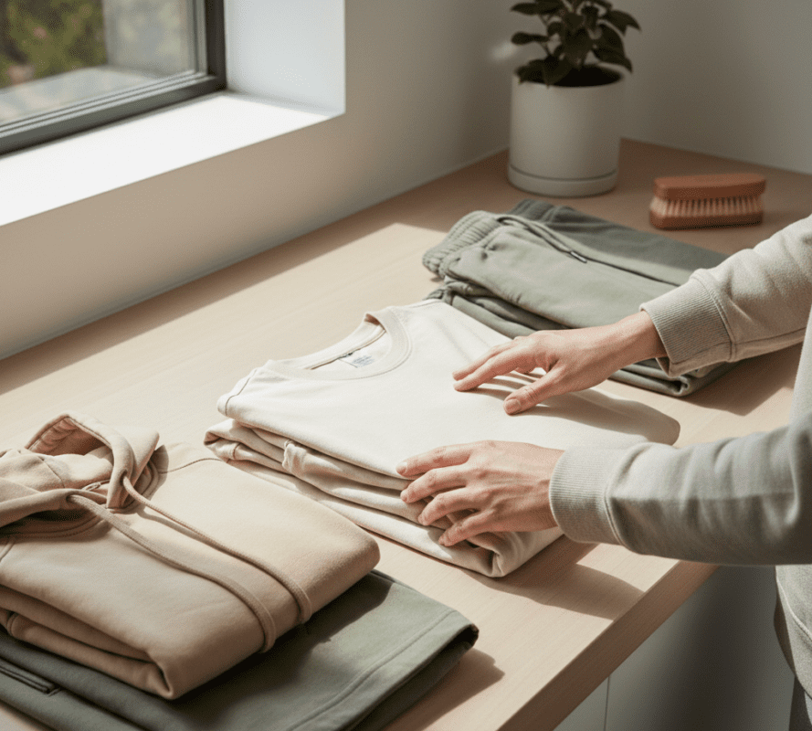 how to maintain premium clothing folded streetwear garments